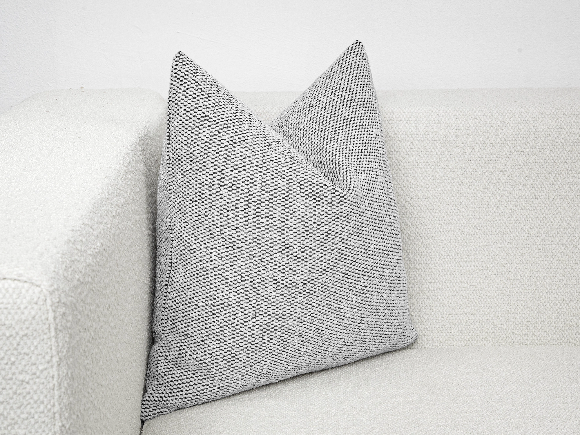 Off White and Black Woven Pillow Cover