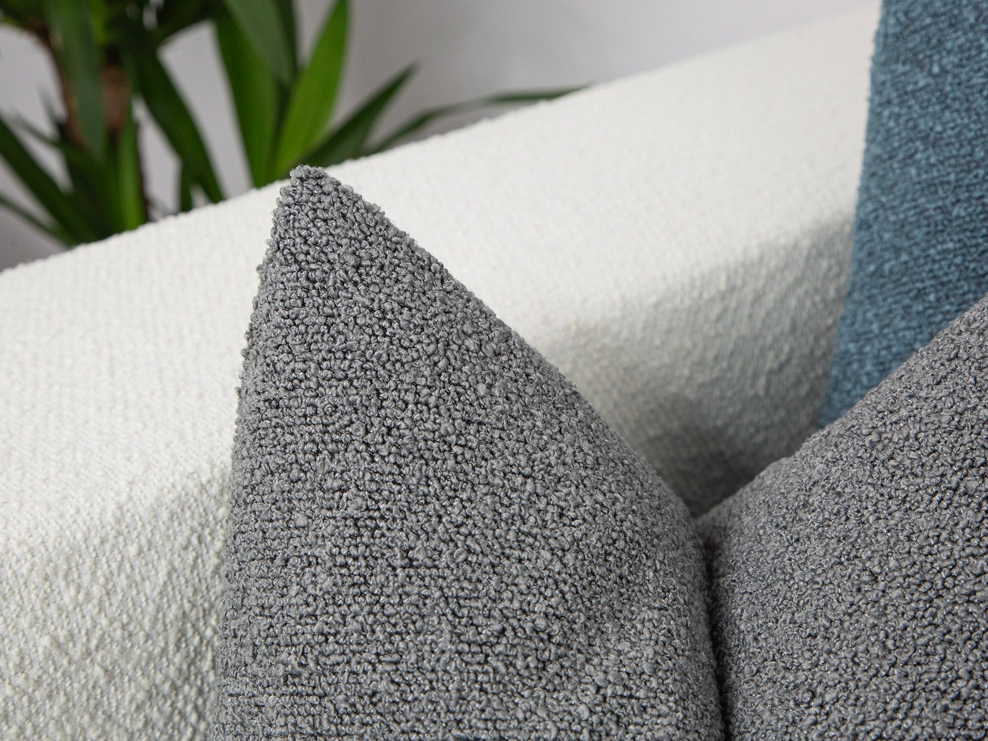 Gray Boucle Pillow Cover