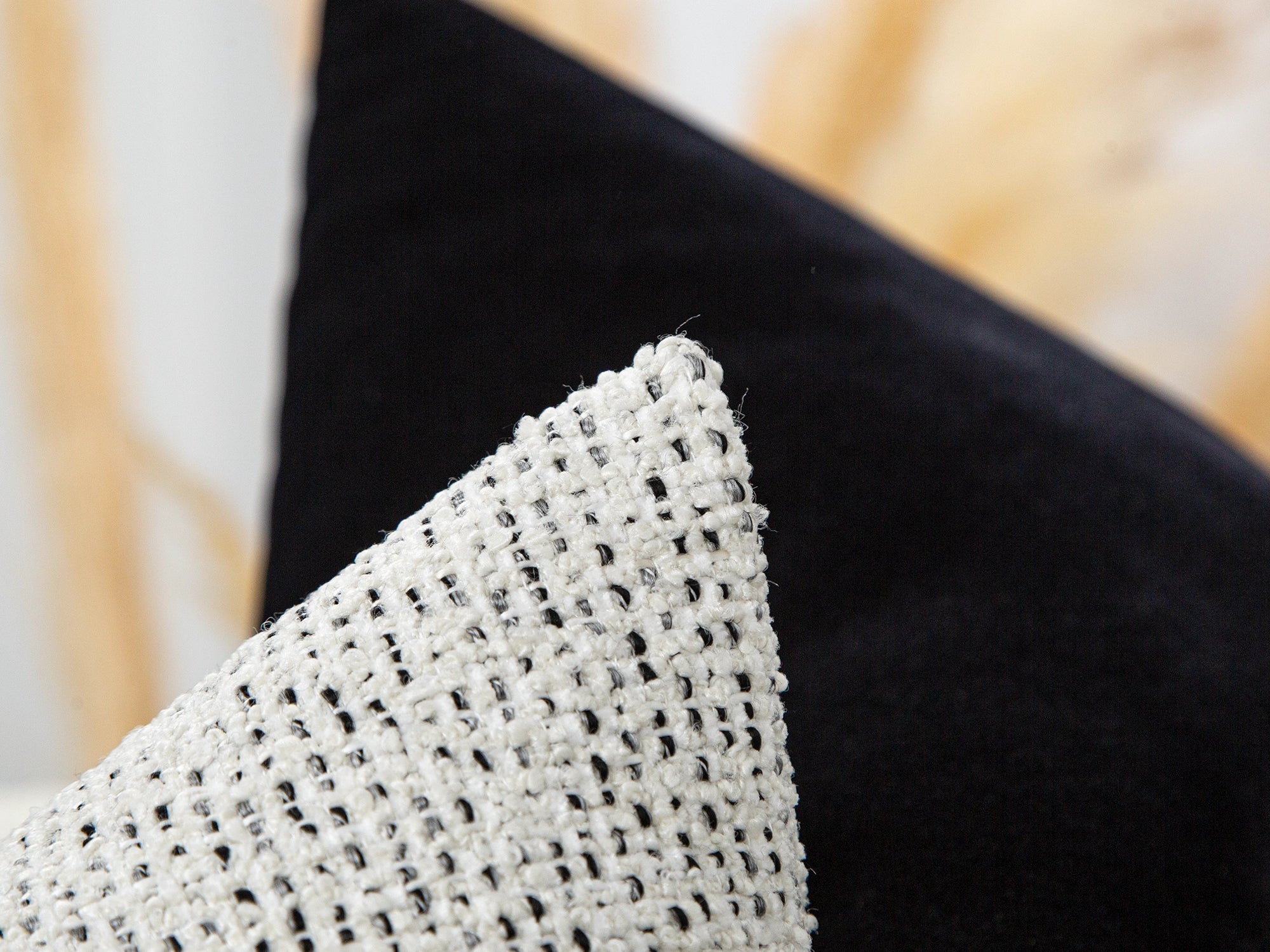 Ivory Black Speckled Woven Pillow Cover