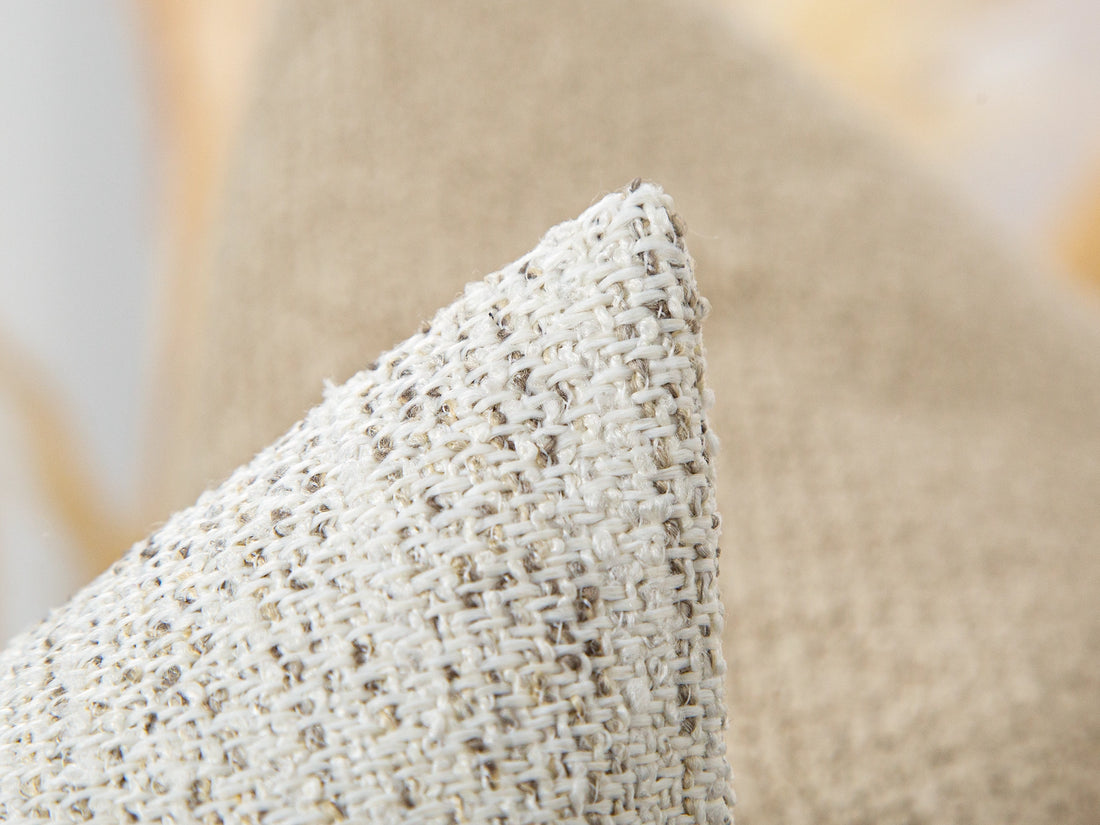 Ivory Speckled Woven Pillow Cover