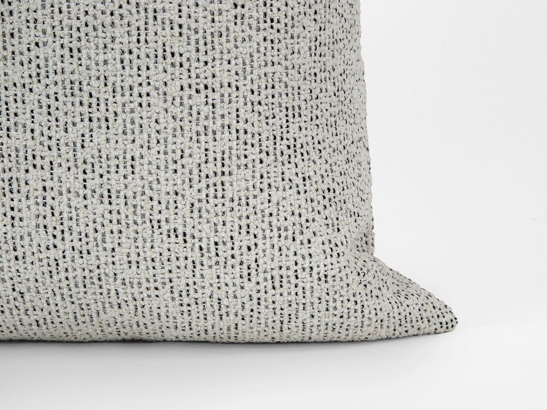 Ivory Black Speckled Woven Pillow Cover
