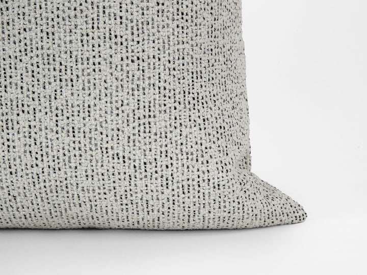 Ivory Black Speckled Woven Pillow Cover