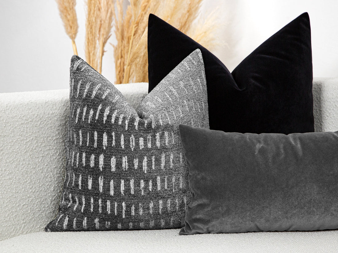 Stone Gray Dash Pillow Cover