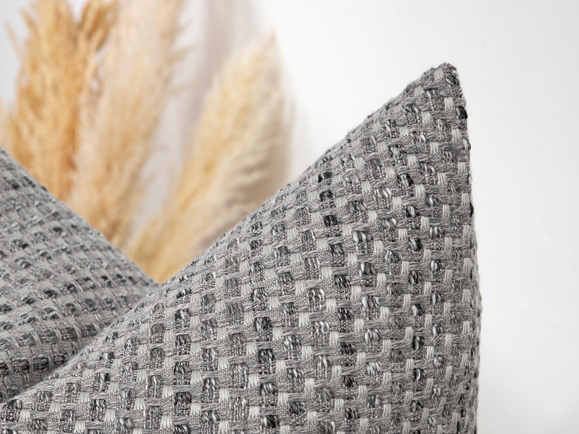 Stone Gray Woven Pillow Cover