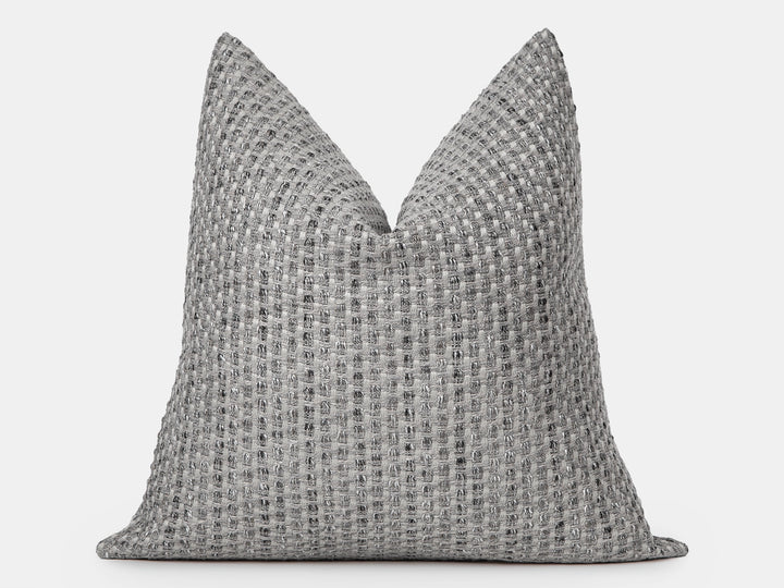 Stone Gray Woven Pillow Cover