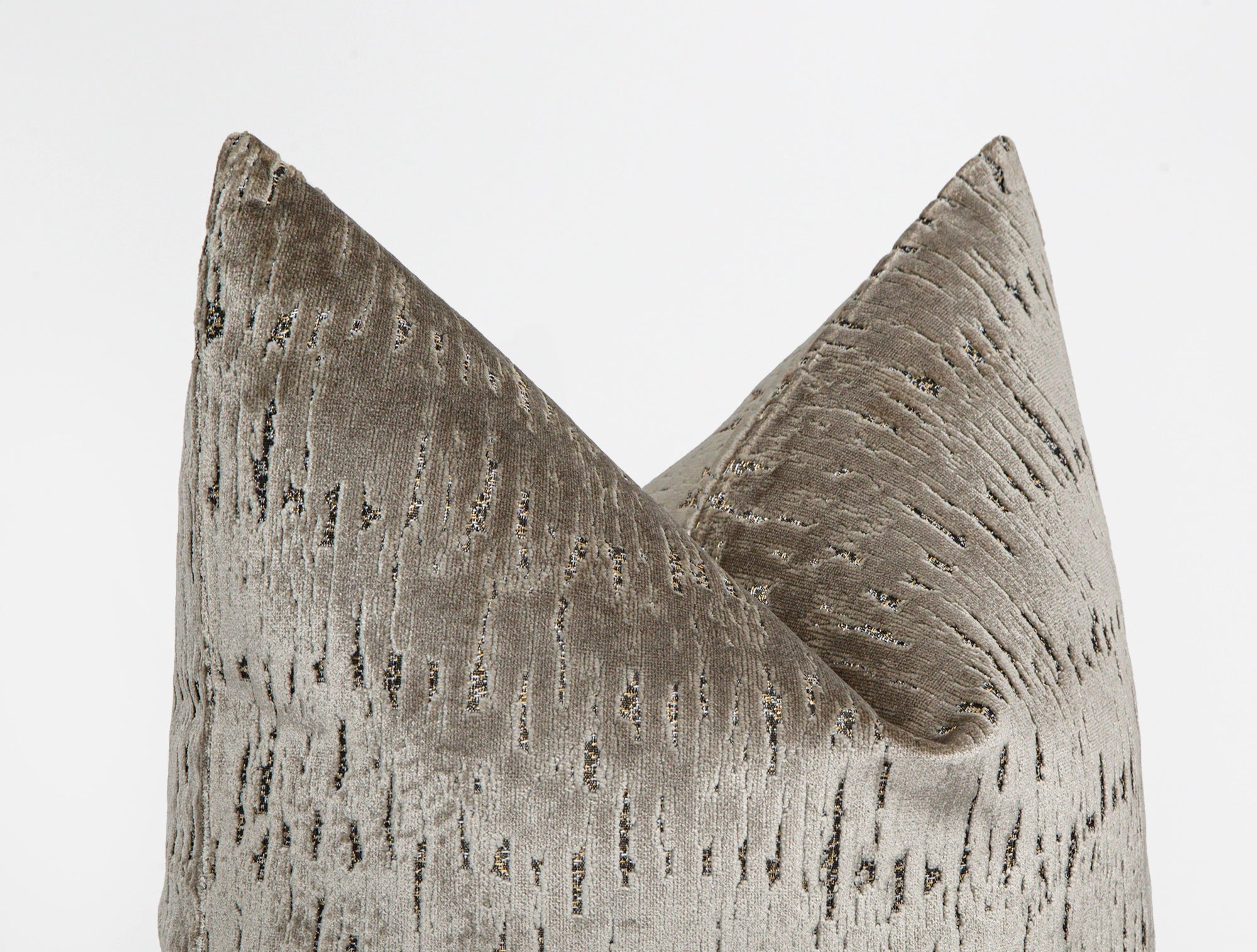 Greige Cut Velvet Luxury Pillow Cover