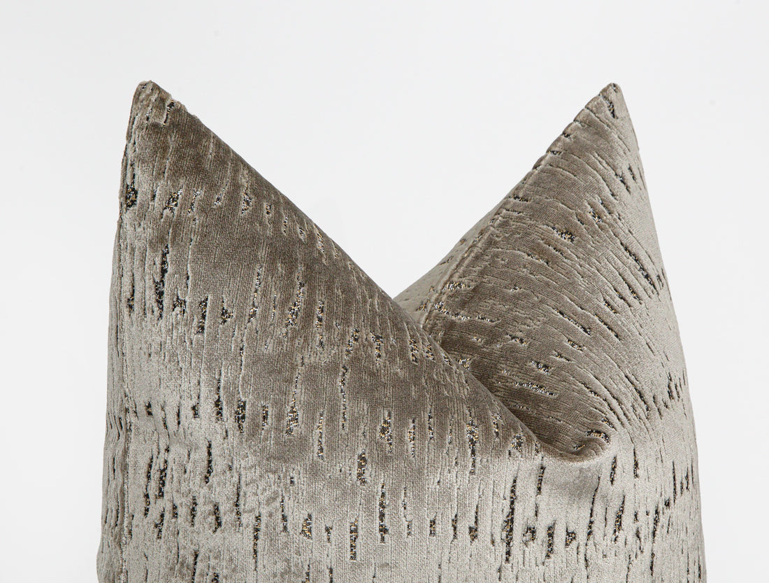 Greige Cut Velvet Luxury Pillow Cover