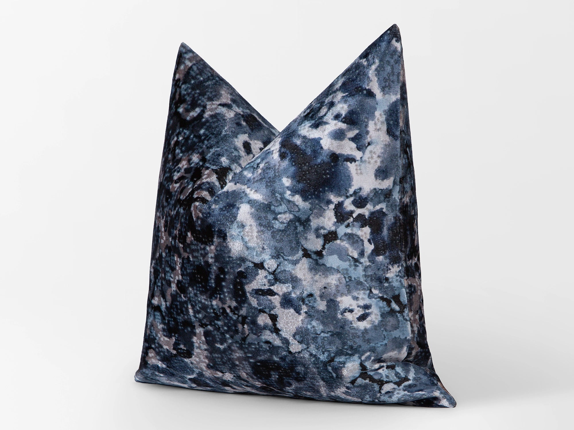Storm Blue Watercolor Velvet Pillow Cover