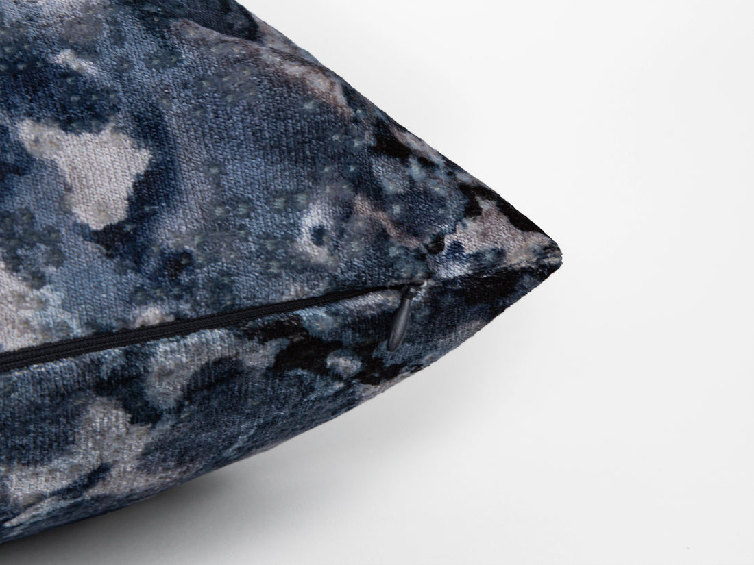 Storm Blue Watercolor Velvet Pillow Cover
