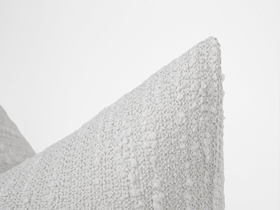 Boho White Boucle Pillow Cover
