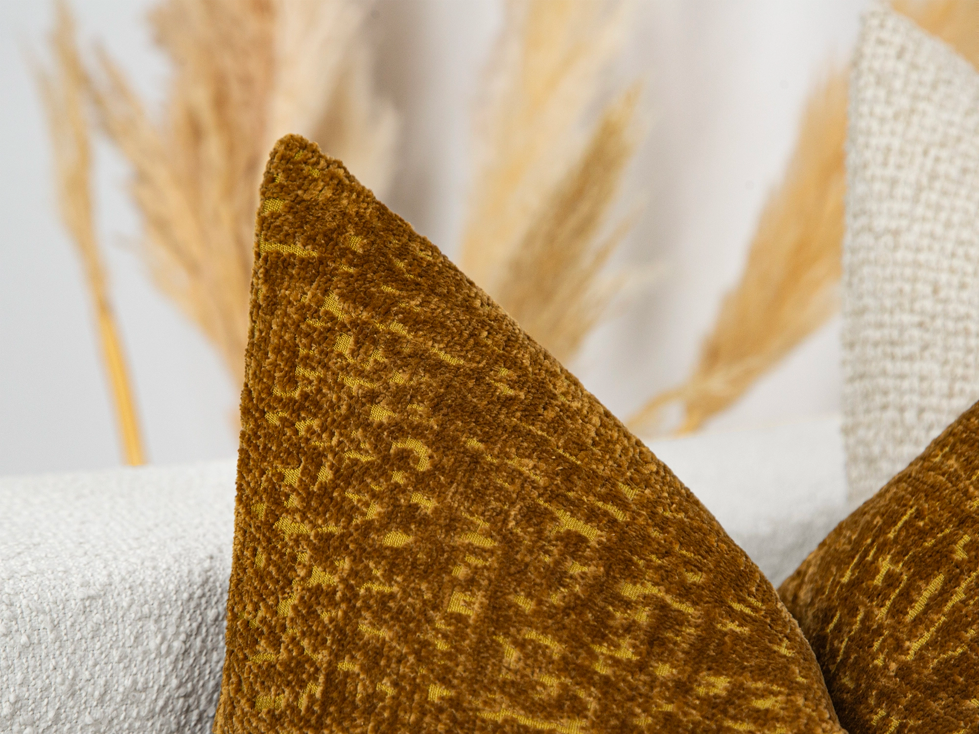 Amber Gold Tactile Textured Pillow Cover