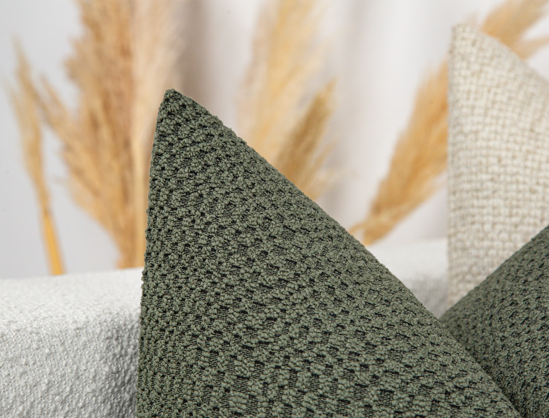 Green Tactile Textured Pillow Cover - District