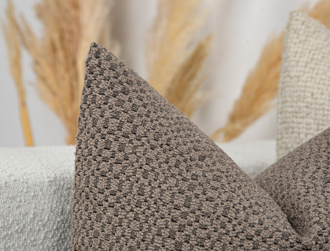 Taupe Tactile Textured Pillow Cover - District