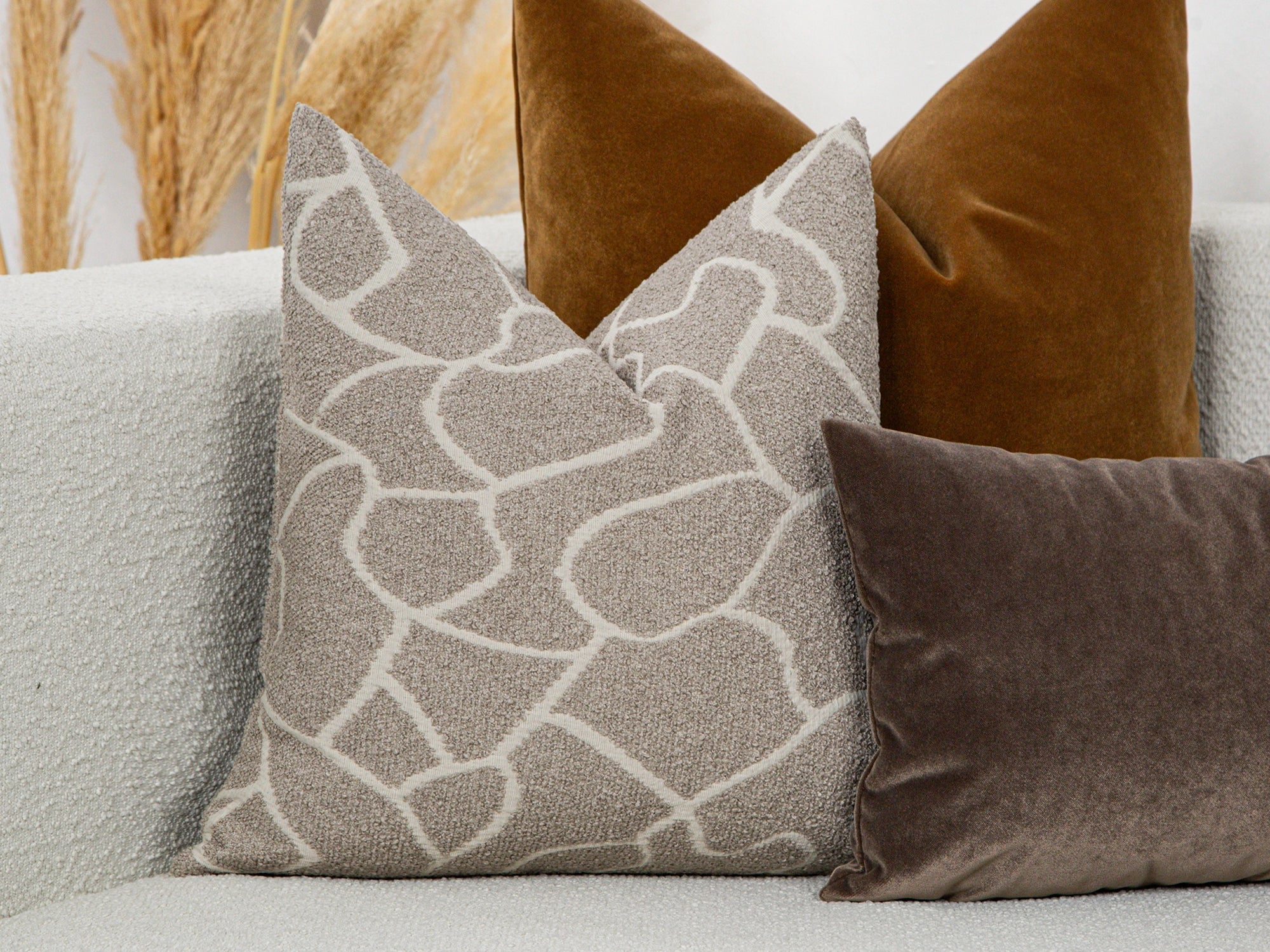 Taupe Beige Abstract Pillow Cover