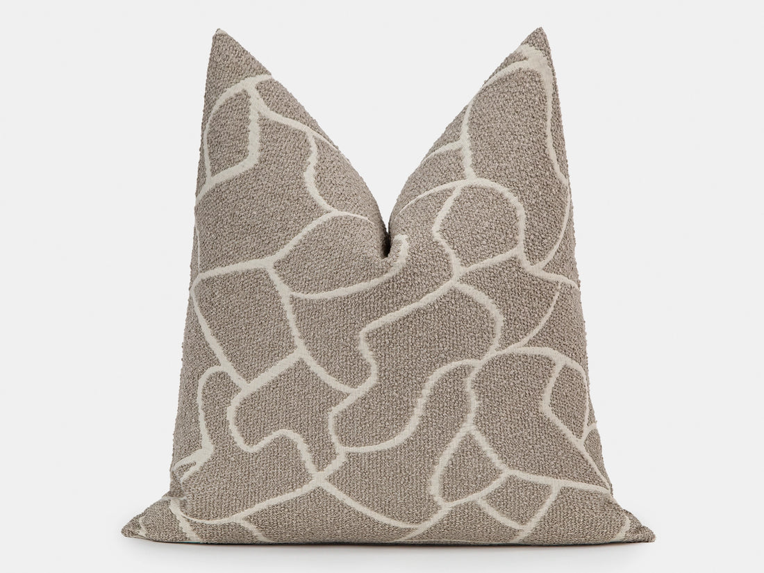 Taupe Beige Abstract Pillow Cover