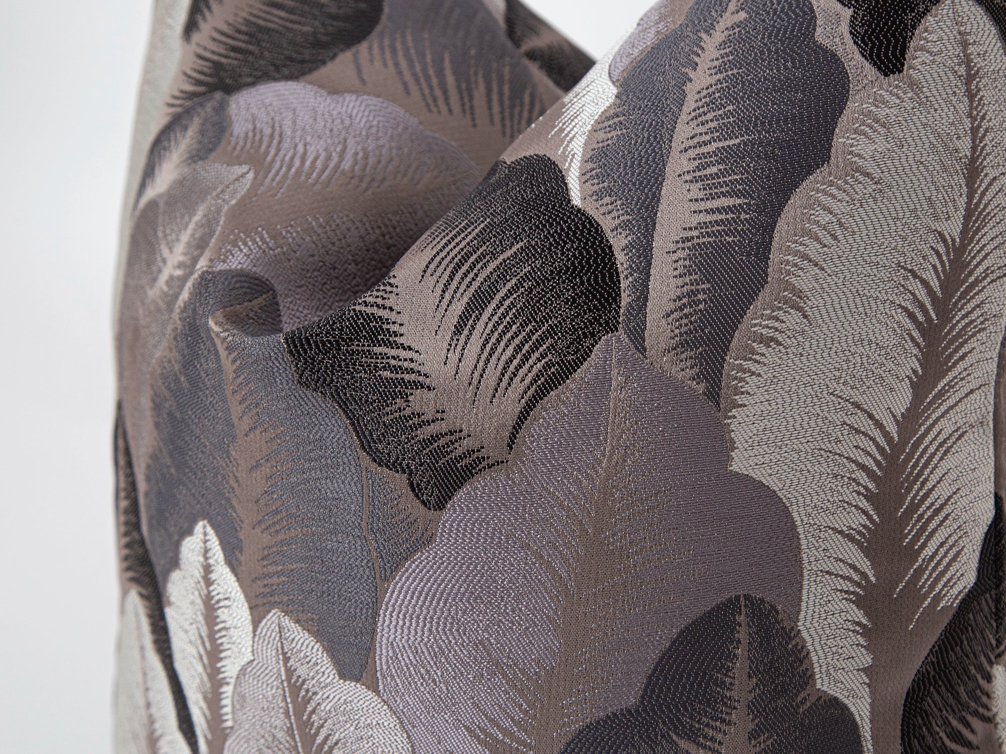 Taupe Jacquard Pillow Cover - Woven & Luxury