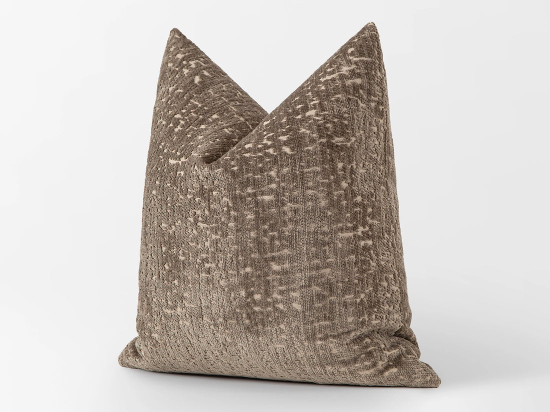 Taupe Brown Textured Pillow Cover