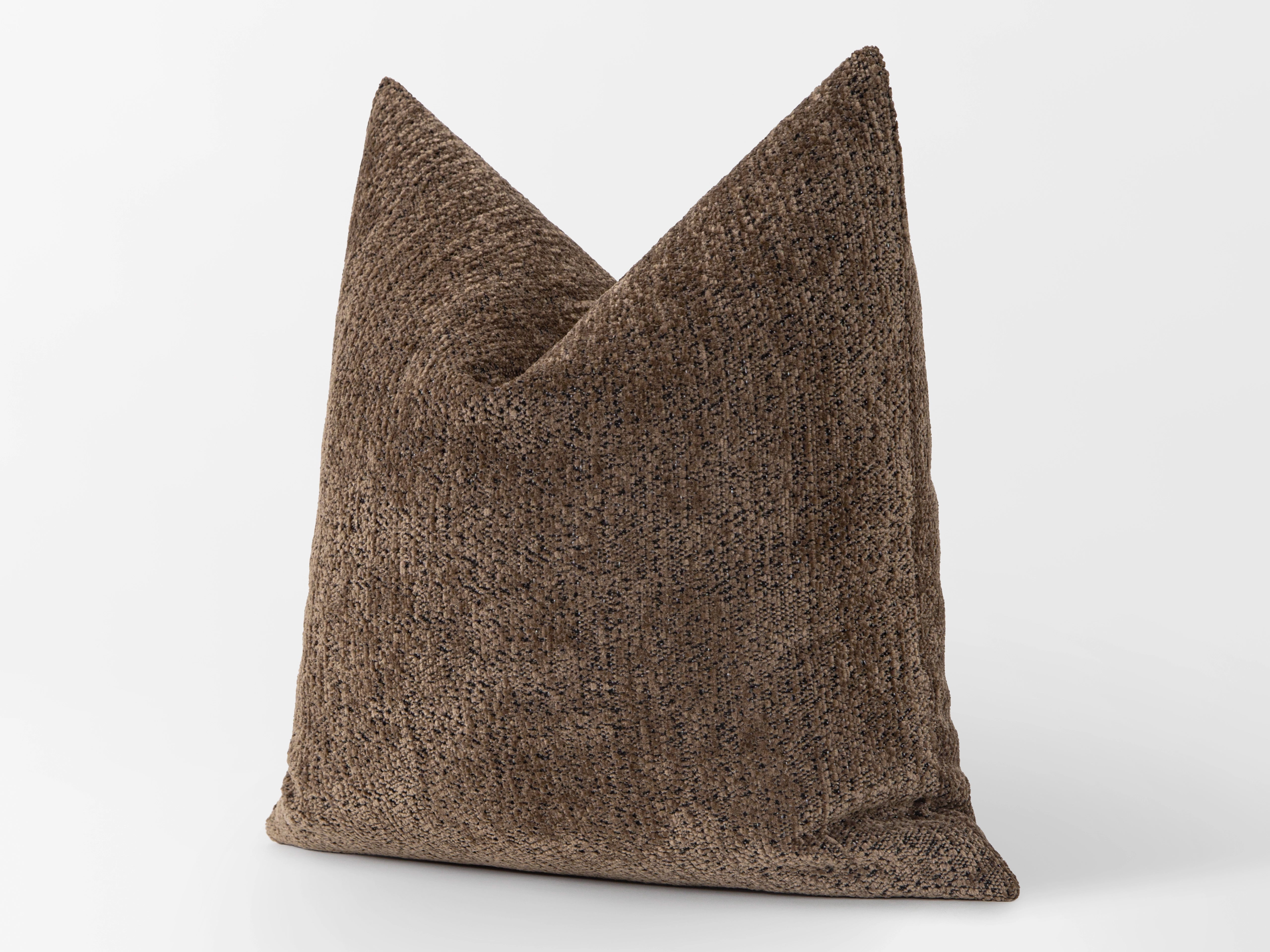 Taupe Brown Textured Pillow Cover