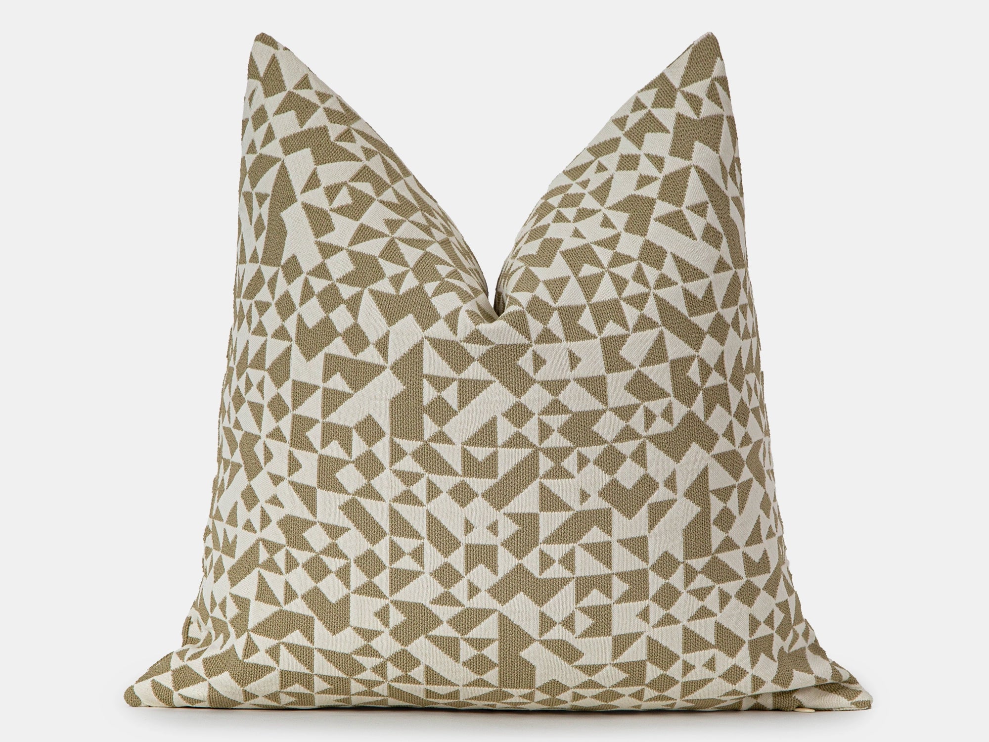 Taupe Beige Geometric Pillow Cover
