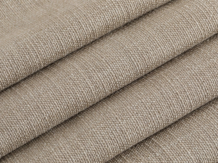 Taupe Beige Linen Look Upholstery Fabric - Cunda