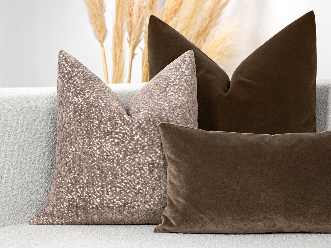 Taupe Beige Plush Textured Pillow Cover – Haven