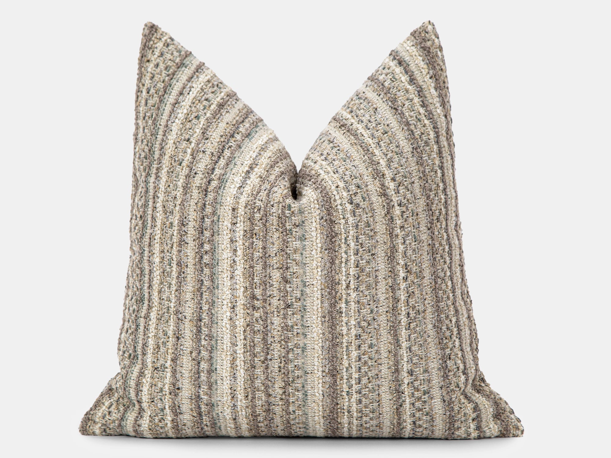 Taupe and Beige Striped Pillow Cover