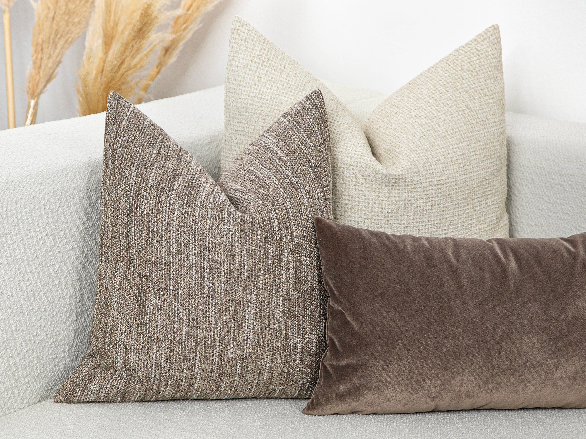 Taupe Beige Pillow Cover - Woven & Textured