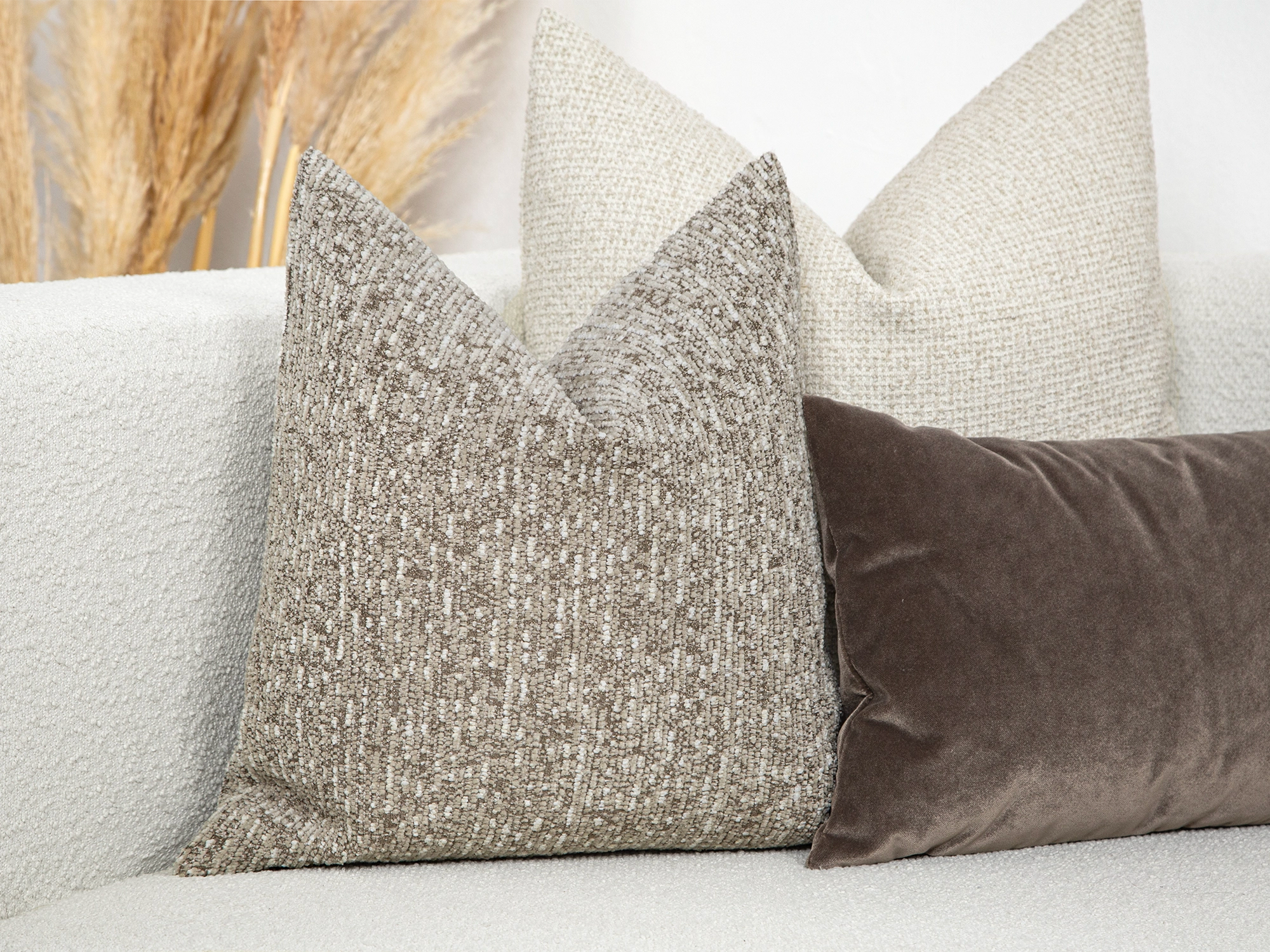 Taupe Beige Pillow Cover - Woven & Textured
