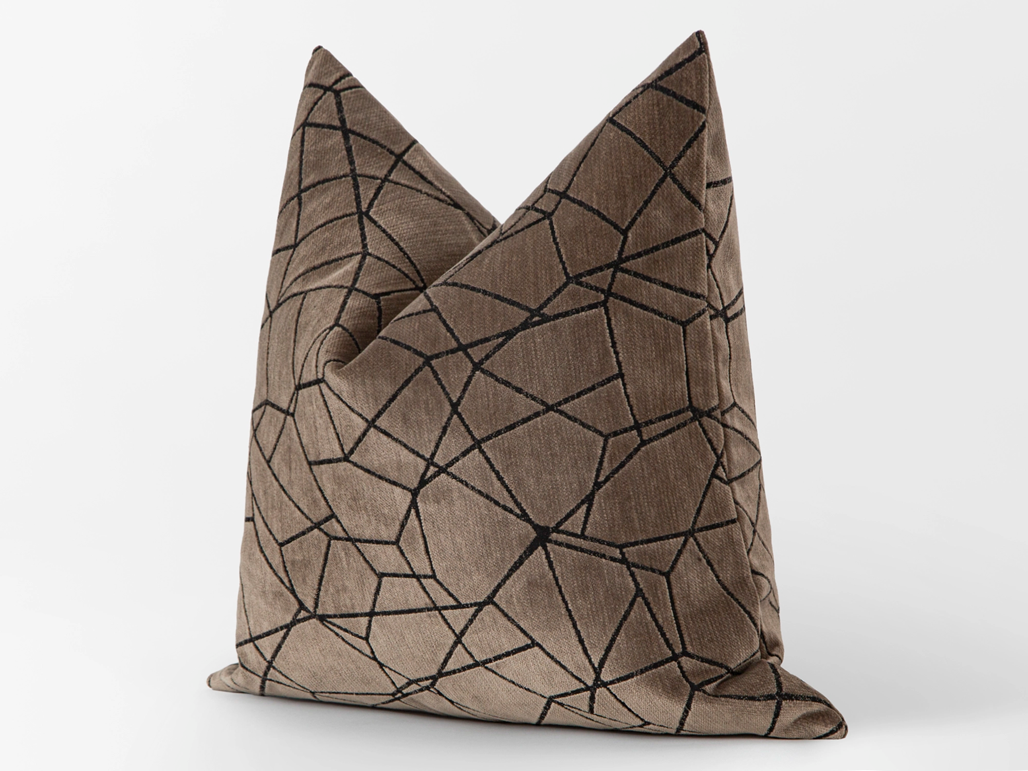 Taupe Textured Velvet Pillow Cover - Astral