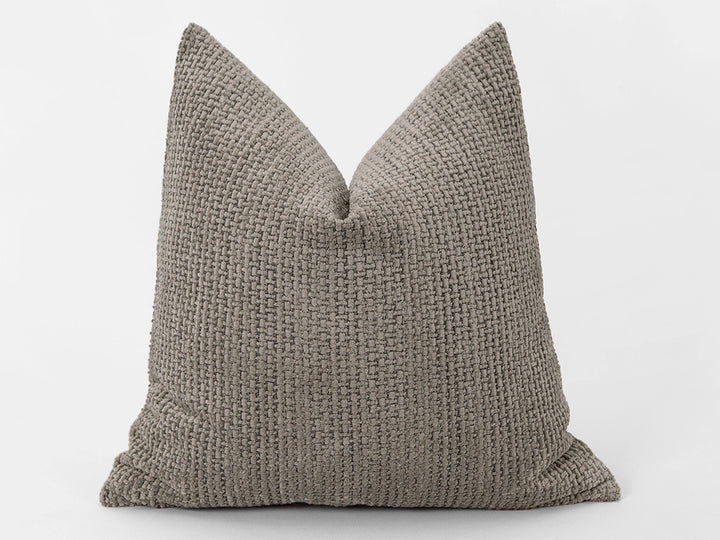 Taupe Gray Textured Pillow Cover