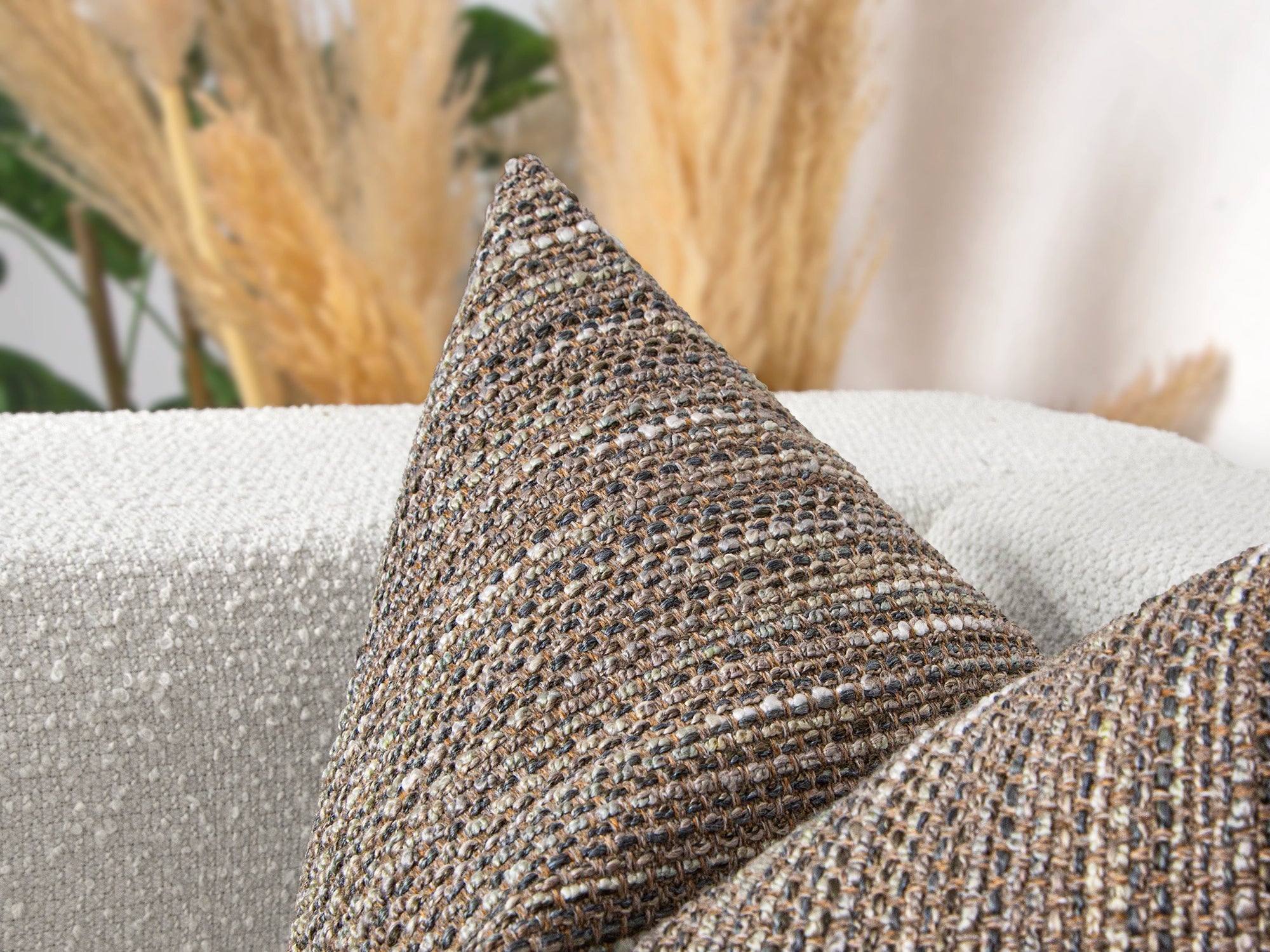 Dark Taupe Striped Textured Pillow Cover
