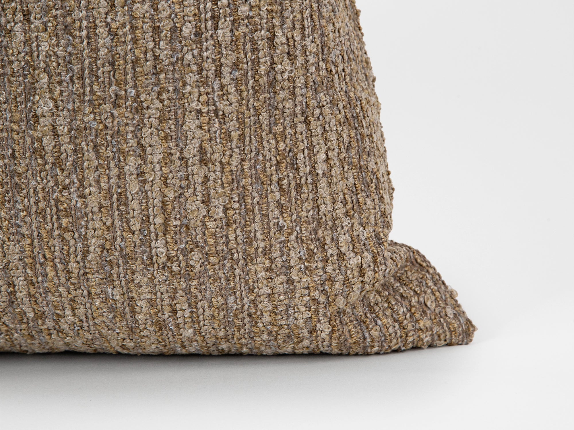 Warm Taupe Boucle Ribbed Pillow Cover