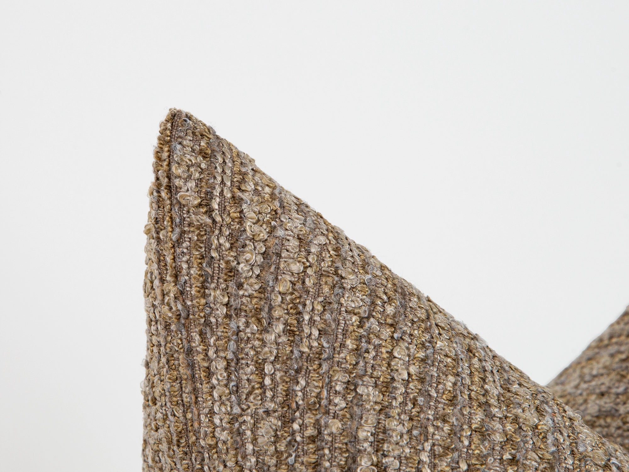 Warm Taupe Boucle Ribbed Pillow Cover