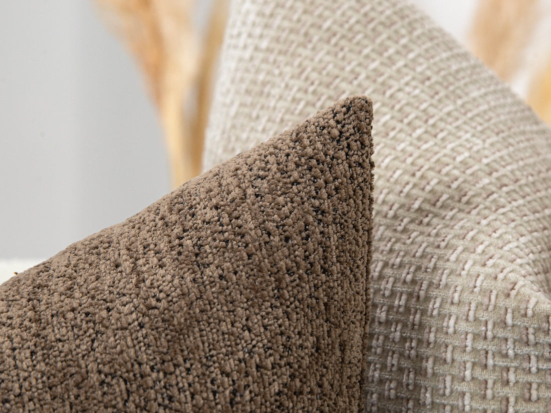 Taupe Brown Textured Pillow Cover