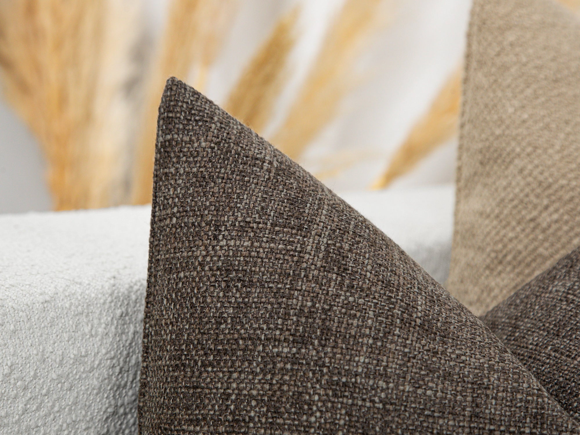 Dark Taupe Brown Woven Pillow Cover