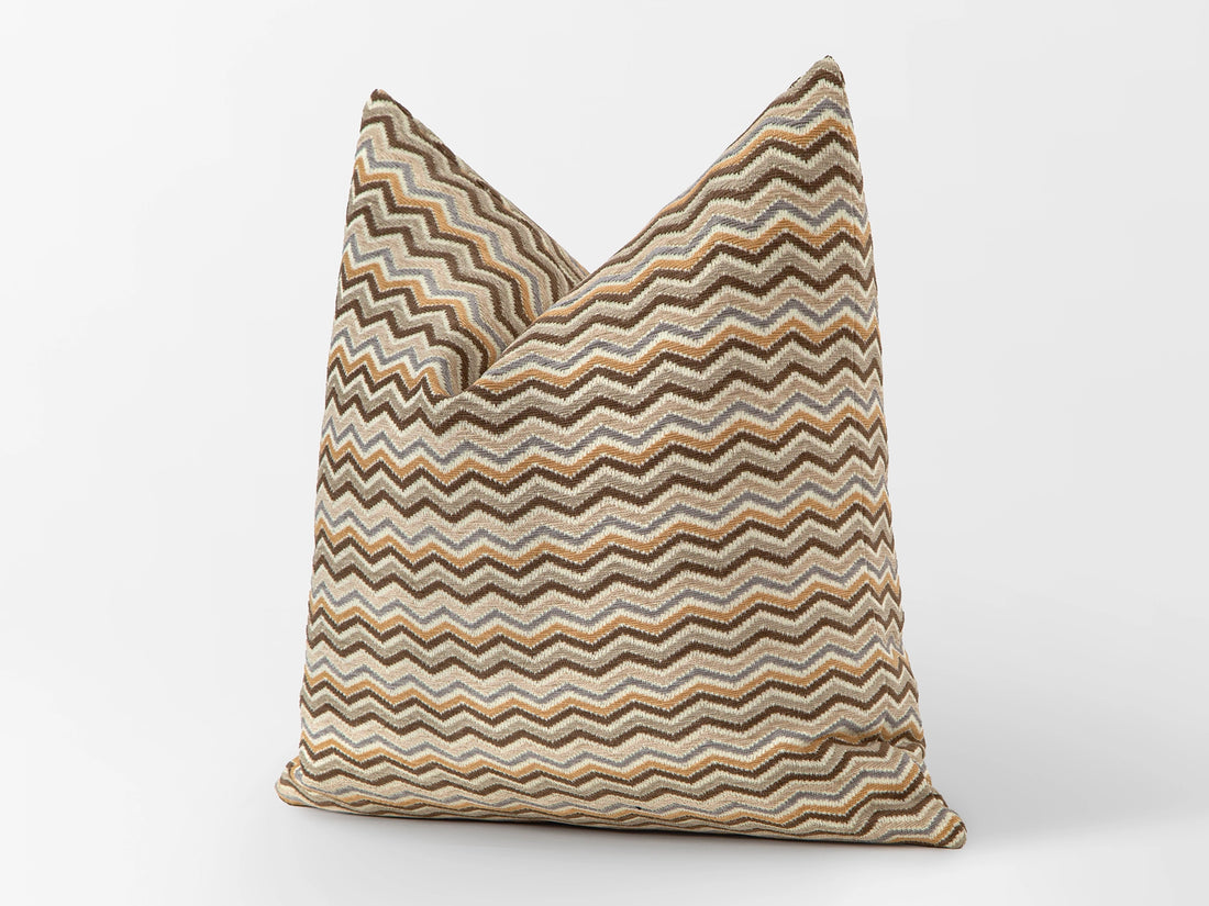Beige Chevron Throw Pillow Cover