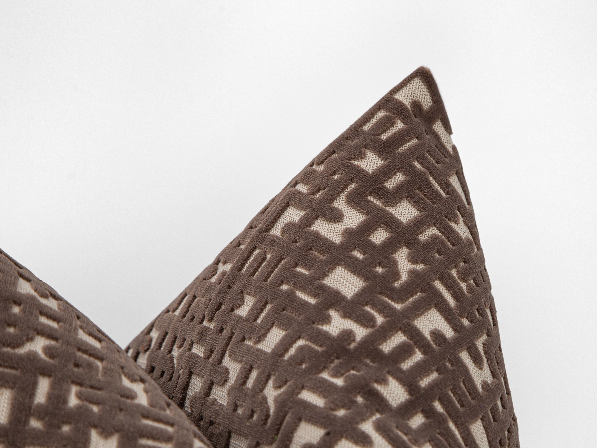 Dark Taupe Brown Geometric Pillow Cover