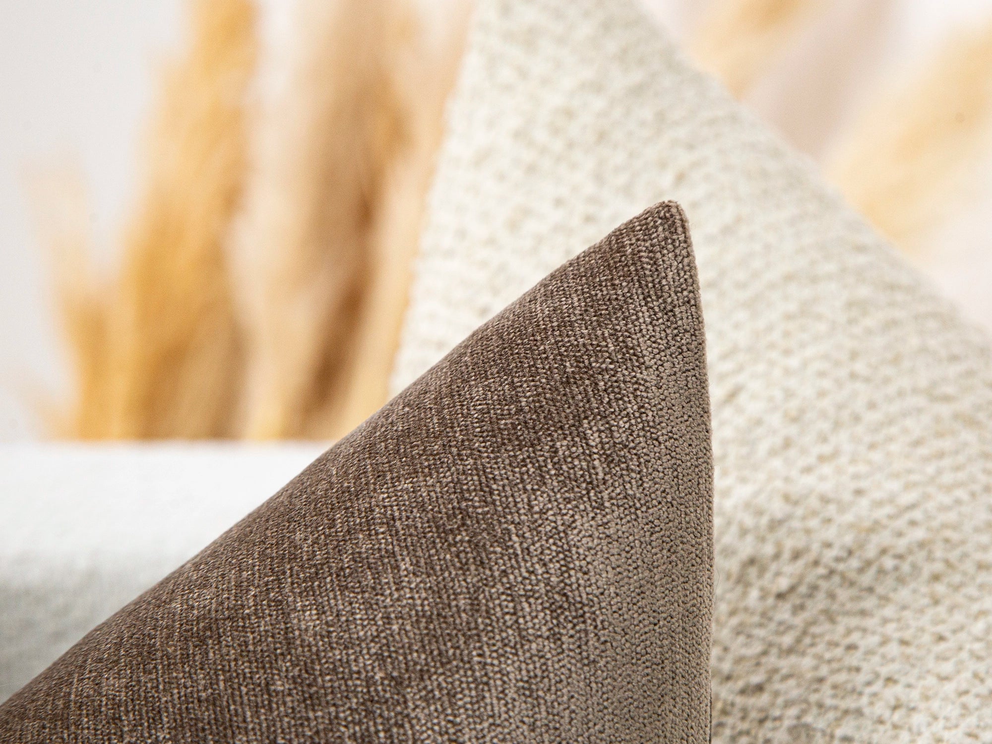 Taupe Brown Woven Pillow Cover - Lustre