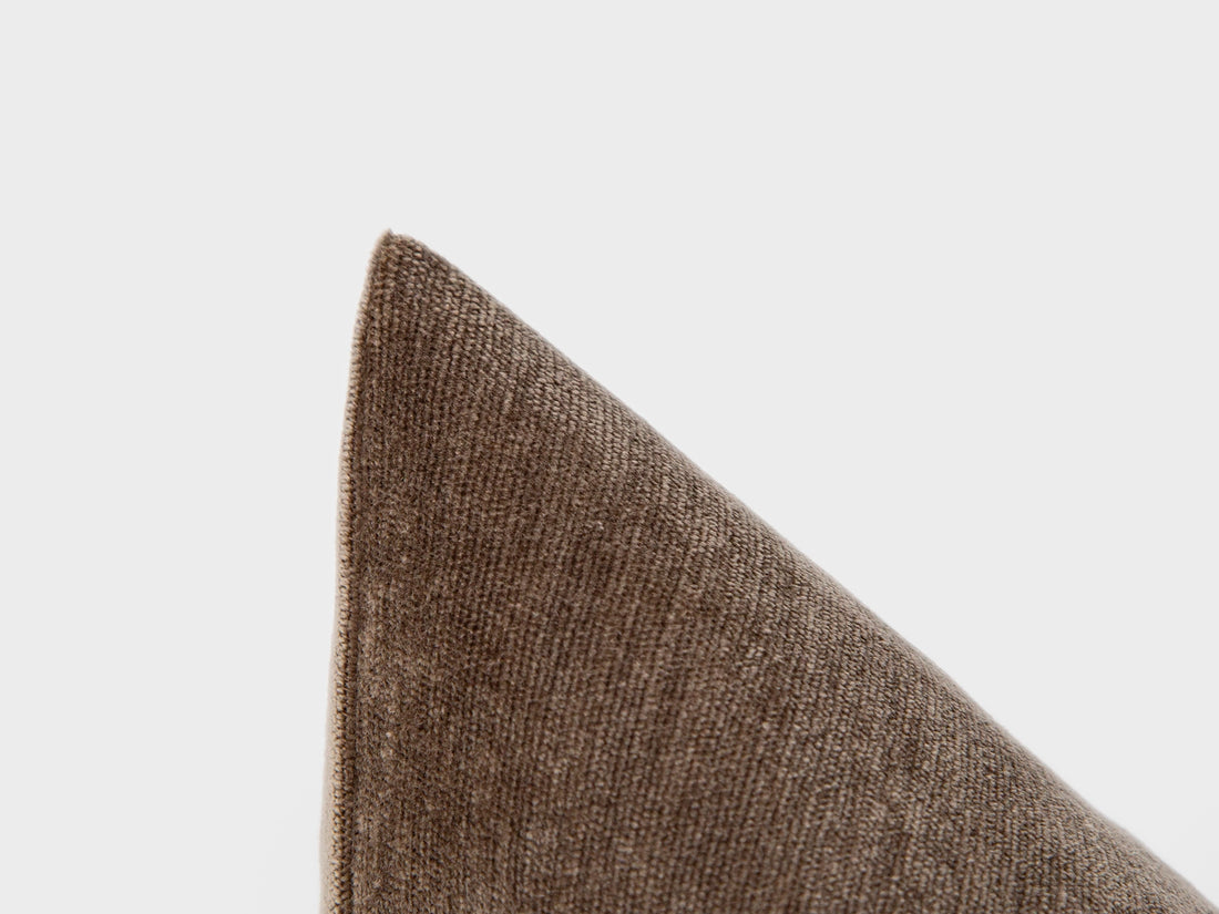 Taupe Brown Woven Pillow Cover - Lustre