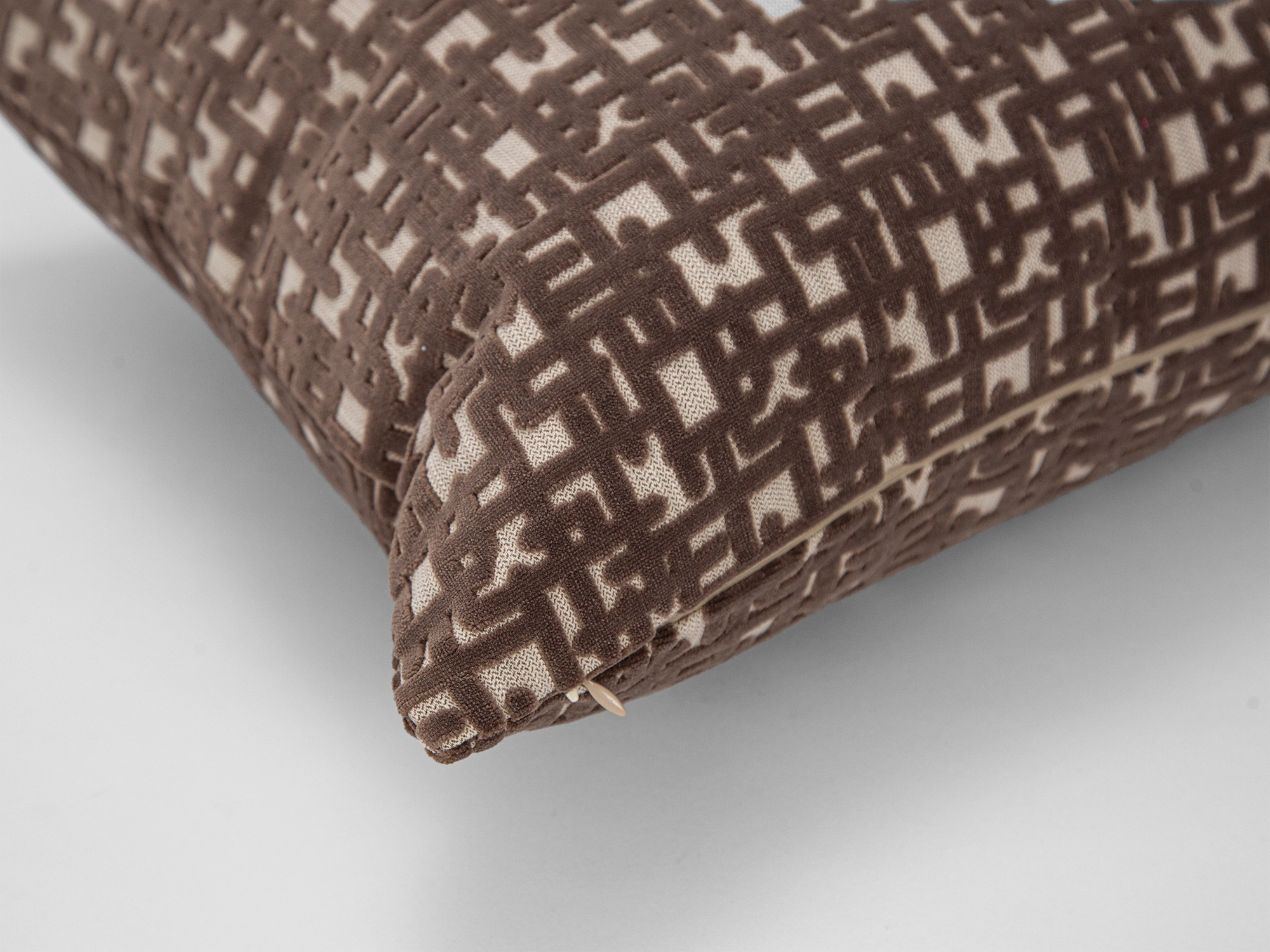 Dark Taupe Brown Geometric Pillow Cover