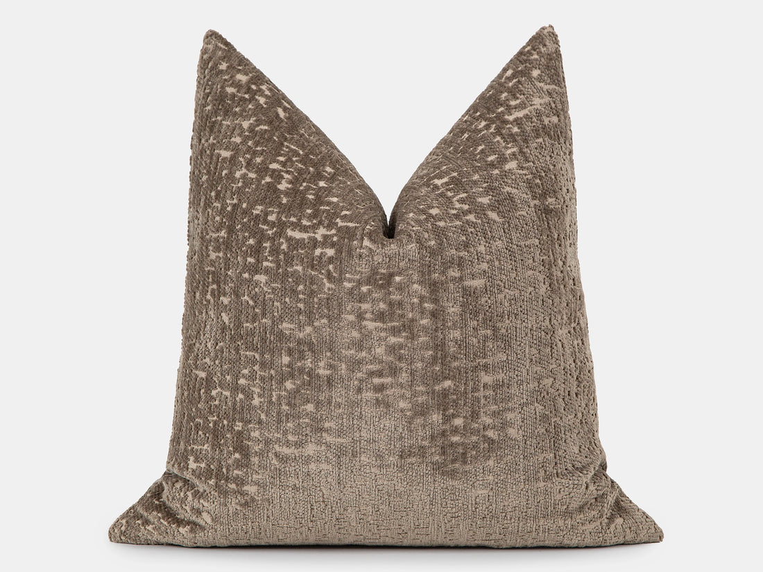 Taupe Brown Textured Pillow Cover