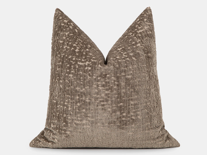 Taupe Brown Textured Pillow Cover