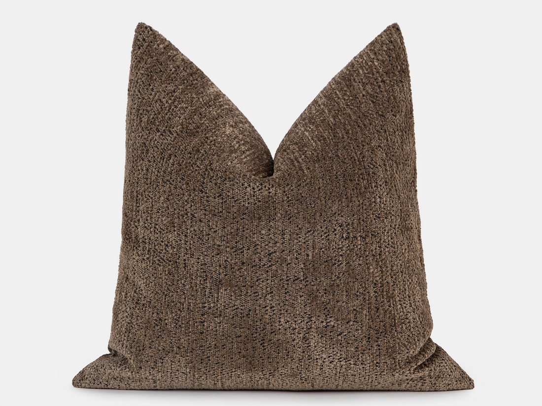 Taupe Brown Textured Pillow Cover