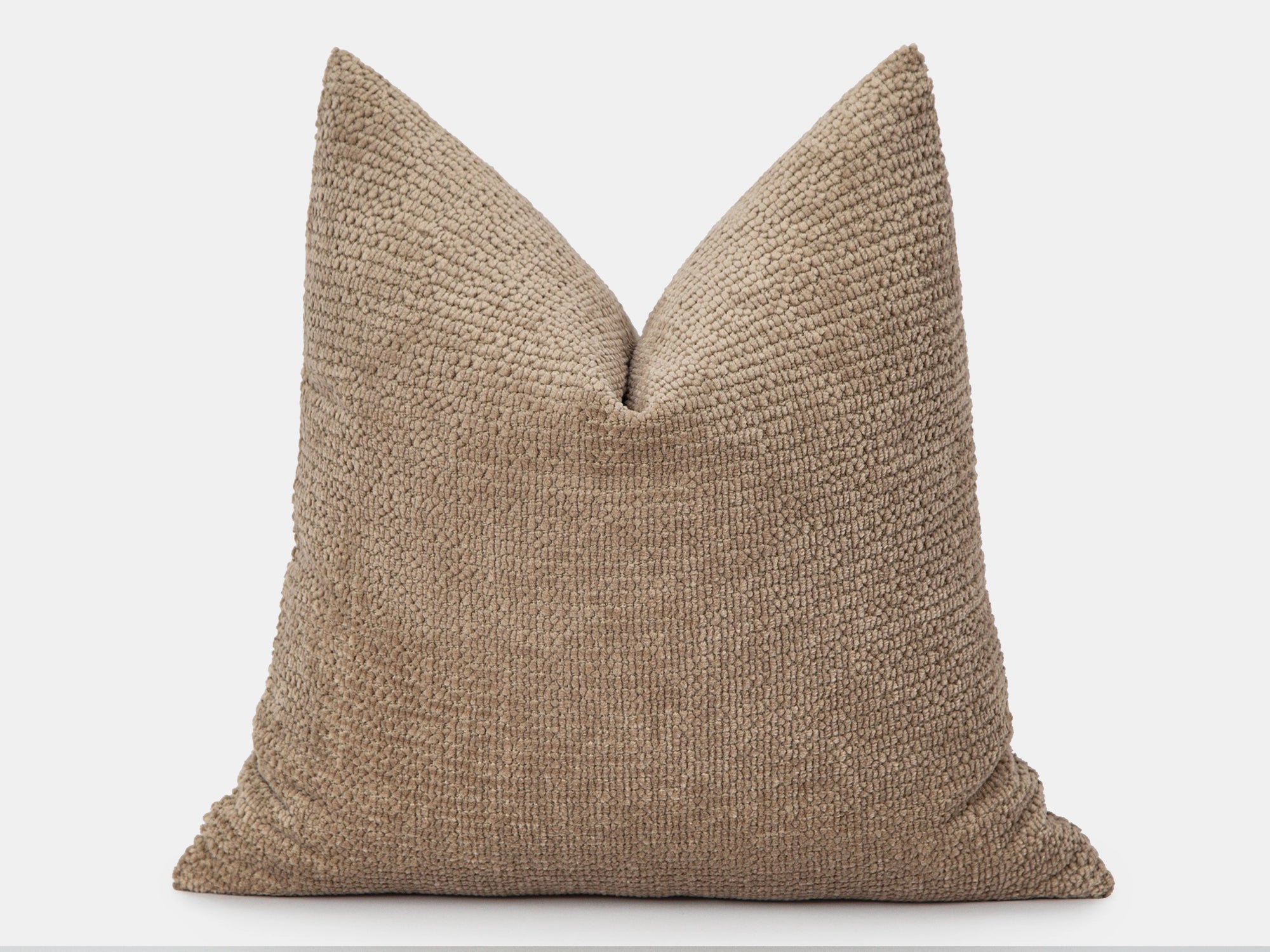 Taupe Brown Textured Pillow Cover