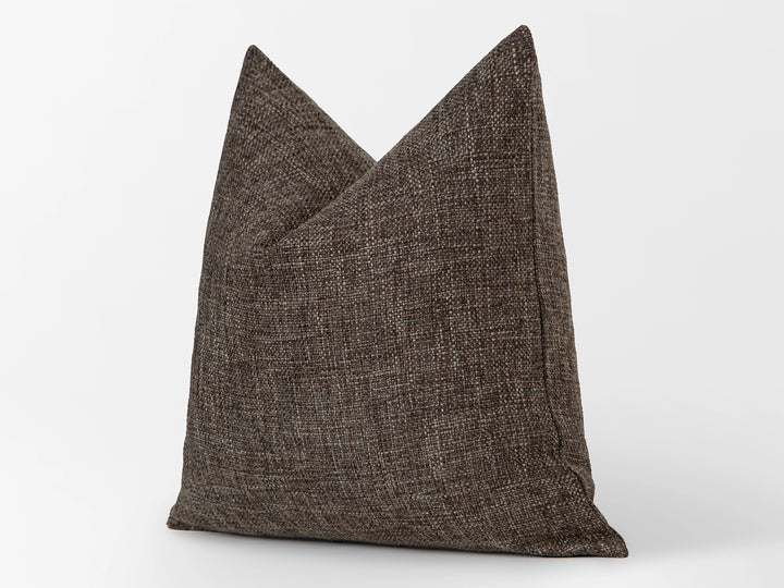 Dark Taupe Brown Woven Pillow Cover