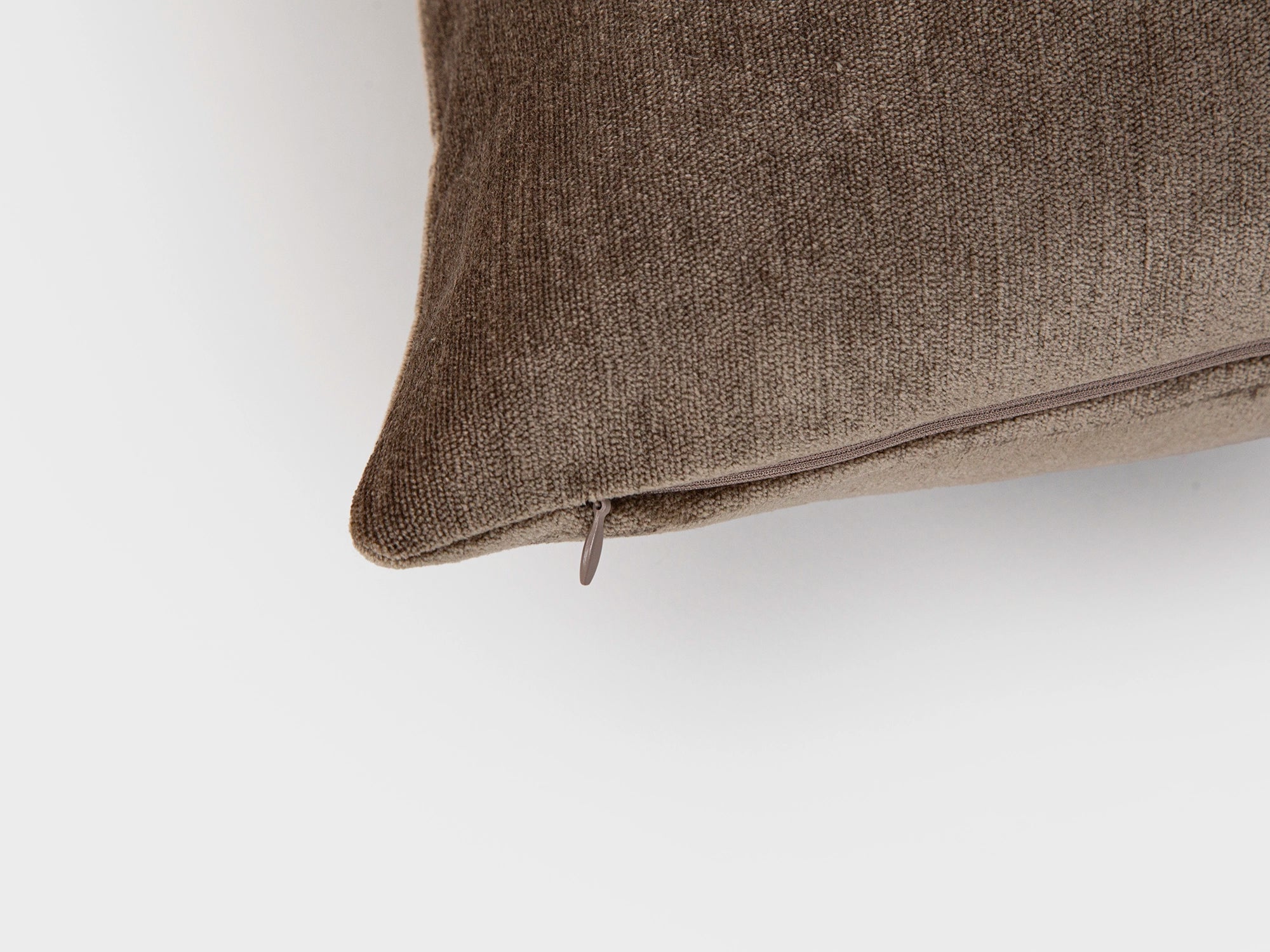 Taupe Brown Woven Pillow Cover - Lustre