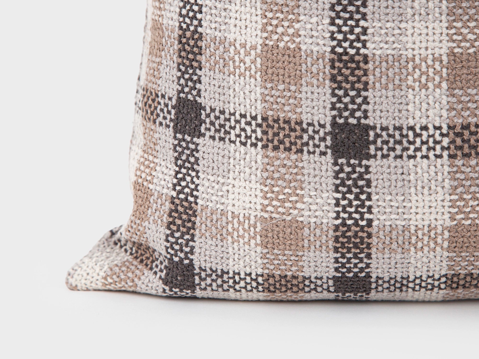 Taupe Plaid Pillow Cover