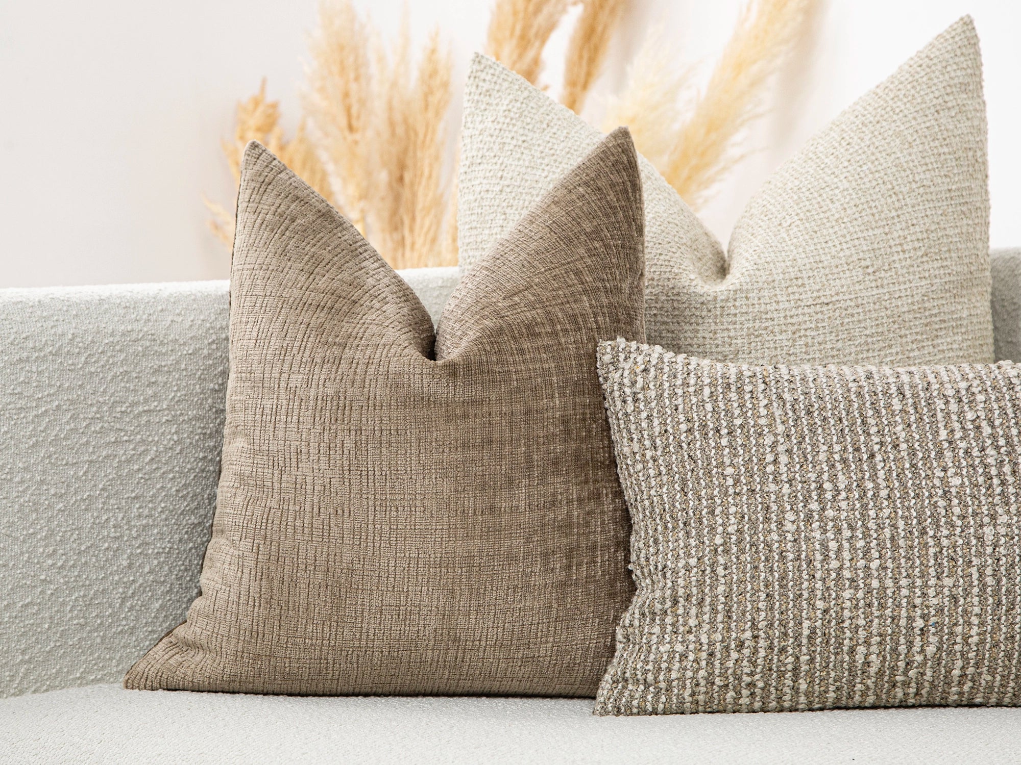 Taupe Chenille Pillow Cover - Cozy