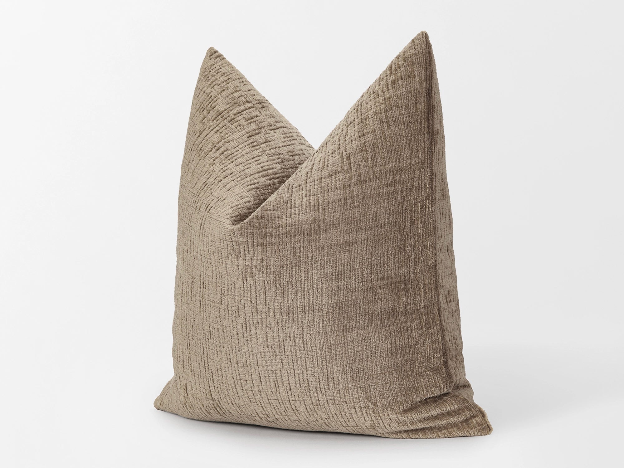 Taupe Chenille Pillow Cover - Cozy