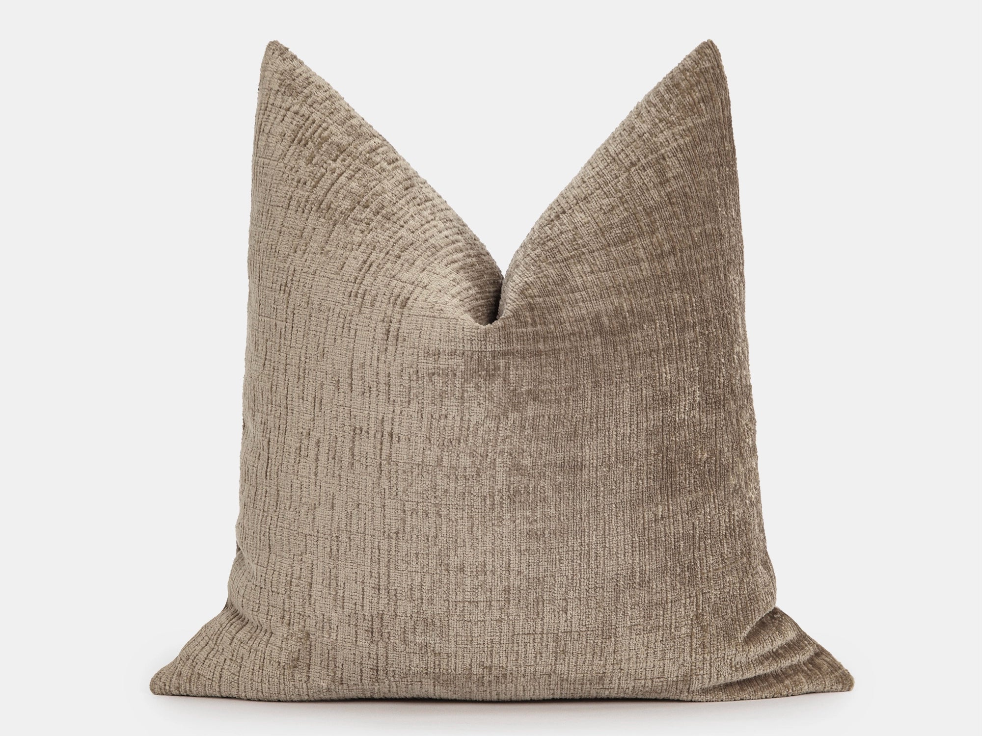 Taupe Chenille Pillow Cover - Cozy